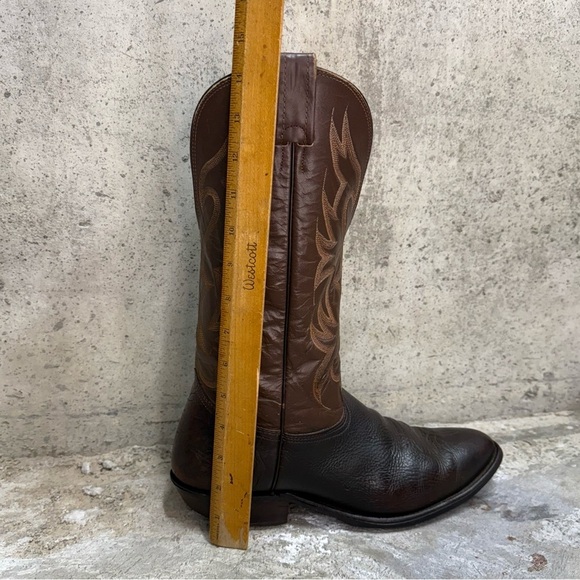 Vintage Nocona Cowboy Boots 11.5D USA Made Brown Western Leather main image 4